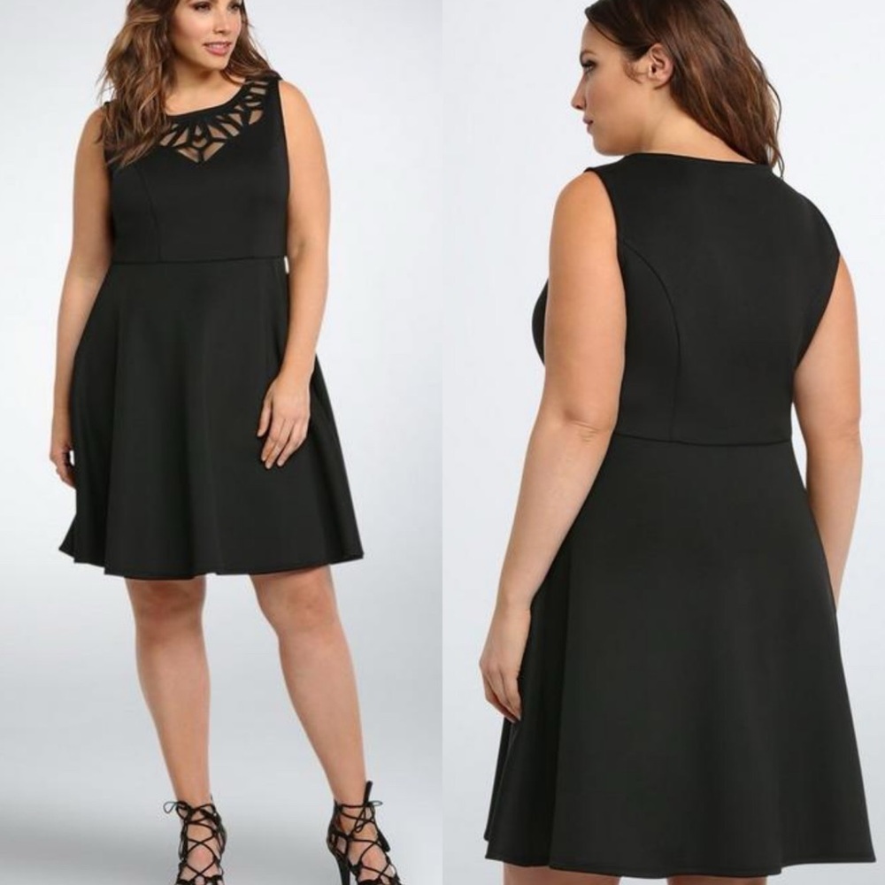 Torrid | Mesh Cutout Scuba Skater Dress